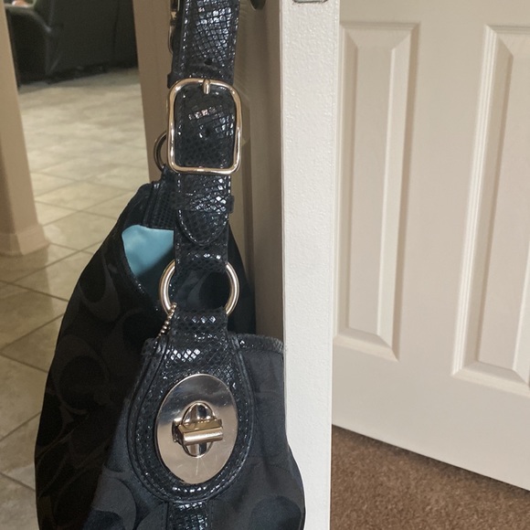 Black Coach tote bag purse. - Picture 2 of 5